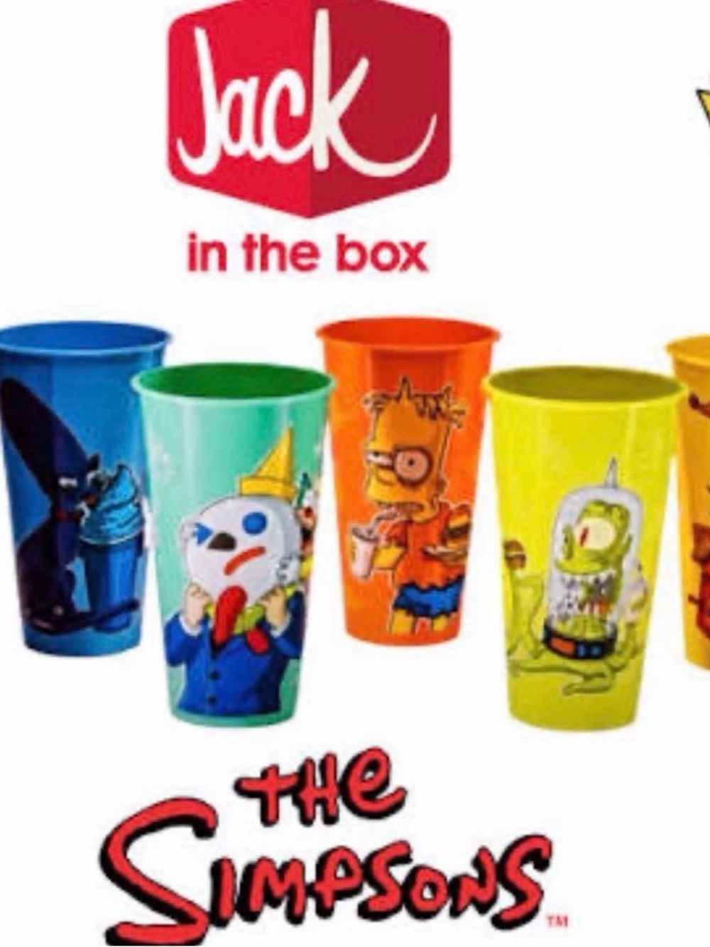 The Simpsons glow in the dark Jack in the box cup